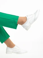 Pantofi casual dama albi din piele ecologica Ragna