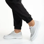 Tenisi dama gri din material textil Dariana