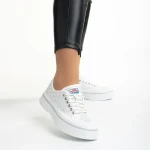 Tenisi dama albi din material textil Dariana