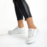 Tenisi dama albi din material textil Dariana