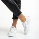 Tenisi dama albi din material textil Dariana