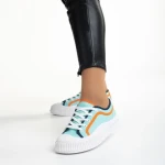 Tenisi dama albastri din material textil Malaya