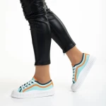 Tenisi dama albastri din material textil Malaya