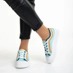 Tenisi dama albastri din material textil Malaya