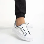 Tenisi dama albi din material textil Malaya