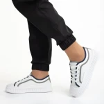 Tenisi dama albi din material textil Malaya