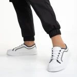 Tenisi dama albi din material textil Malaya