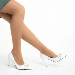 Pantofi dama cu toc Semina albi