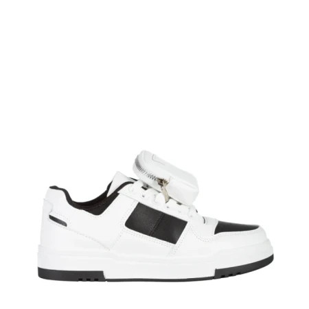 Pantofi sport dama albi cu negru din piele ecologica Inola