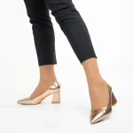 Pantofi dama roz din piele ecologica cu toc Mirsada