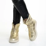 Cizme dama impermeabile aurii din material textil Dionyza