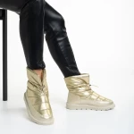 Cizme dama impermeabile aurii din material textil Dionyza