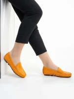 Mocasini dama Carvela portocalii din piele naturala Carmella