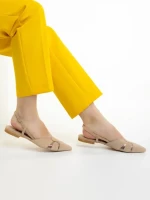 Pantofi dama Marco bej din piele naturala Alfonsina