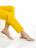 Pantofi dama Marco bej din piele naturala Alfonsina