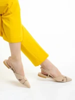 Pantofi dama Marco bej din piele naturala Alfonsina