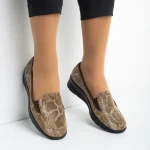Pantofi dama bej din piele naturala Liora