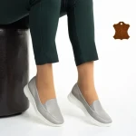 Pantofi dama gri din piele naturala Tajana