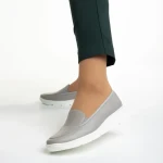 Pantofi dama gri din piele naturala Tajana