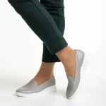 Pantofi dama gri din piele naturala Tajana