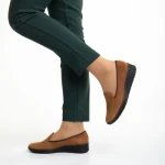 Pantofi dama camel din piele intoarsa Kamala