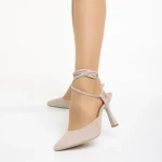 Pantofi dama Marco bej din piele intoarsa Andrada