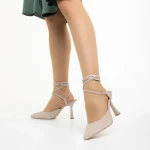 Pantofi dama Marco bej din piele intoarsa Andrada