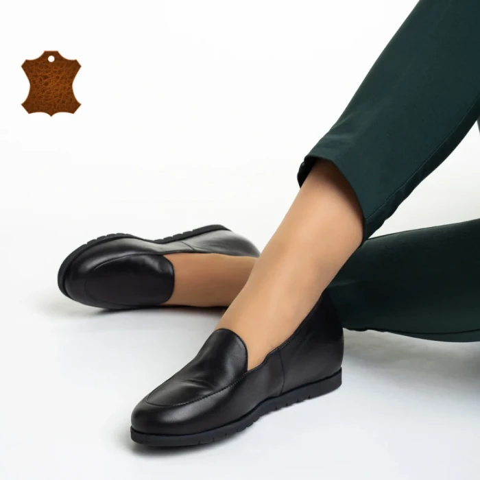 Pantofi dama Marco negri din piele naturala Liss