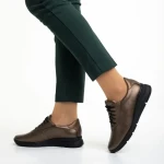 Pantofi casual dama aurii din piele naturala Anahita