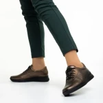 Pantofi casual dama aurii din piele naturala Anahita