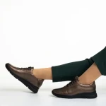 Pantofi casual dama aurii din piele naturala Anahita