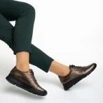 Pantofi casual dama aurii din piele naturala Anahita