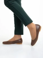 Balerini dama Marco maro din piele naturala Marnie