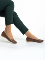 Balerini dama Marco maro din piele naturala Marnie