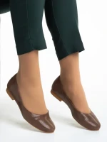 Balerini dama Marco maro din piele naturala Marnie