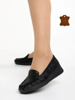 Mocasini dama negri din piele naturala Zofia