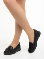 Mocasini dama negri din piele naturala Zofia