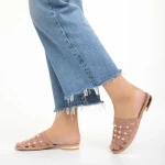 Papuci dama Marco roz din piele naturala Elba