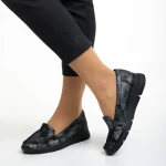 Mocasini dama negri cu gri din piele naturala Zofia