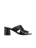 Papuci dama Marco negri din piele naturala Mohana