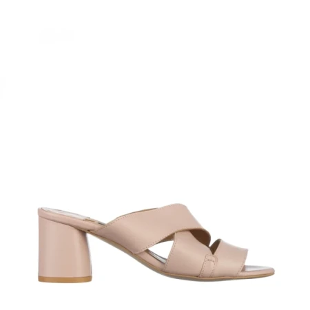 Papuci dama Marco bej din piele naturala Mohana