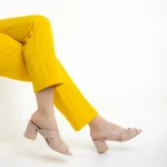 Papuci dama Marco bej din piele naturala Mohana