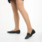 Balerini dama Marco verzi din piele naturala Lally