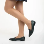 Balerini dama Marco verzi din piele naturala Lally