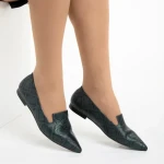 Balerini dama Marco verzi din piele naturala Lally