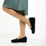 Mocasini dama Marco negri din piele intoarsa Maryana