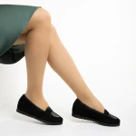 Mocasini dama Marco negri din piele intoarsa Maryana