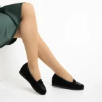 Mocasini dama Marco negri din piele intoarsa Maryana