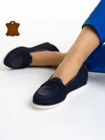 Mocasini dama Marco albastri din piele intoarsa Maryana