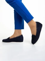 Mocasini dama Marco albastri din piele intoarsa Maryana